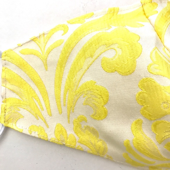 Covid is back - Yellow Brocade Mask - NEW - Picture 4 of 5